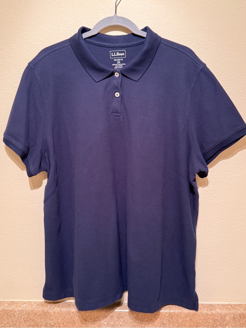 L. L. Bean - Women’s Short Sleeve - Relaxed Fit Polo Shirt - Plus Size 2X - Navy